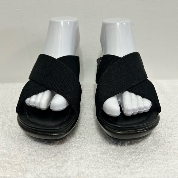 Dansko Ava Black Leather Platform Wedge Sandals - Picture 5 of 13